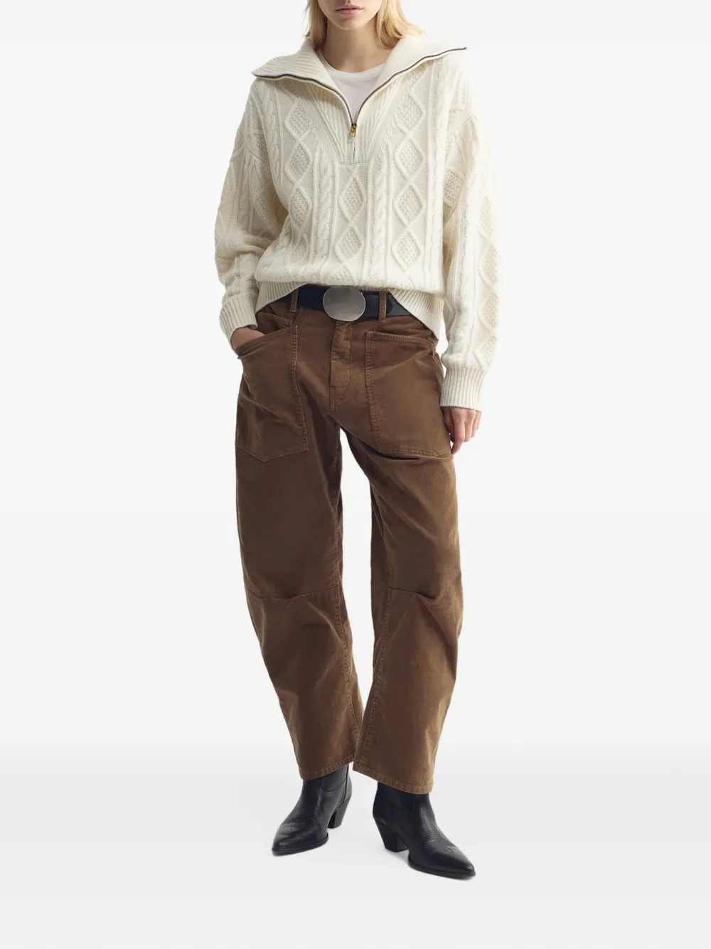 Nili Lotan Jori cable-knit sweater Beige
