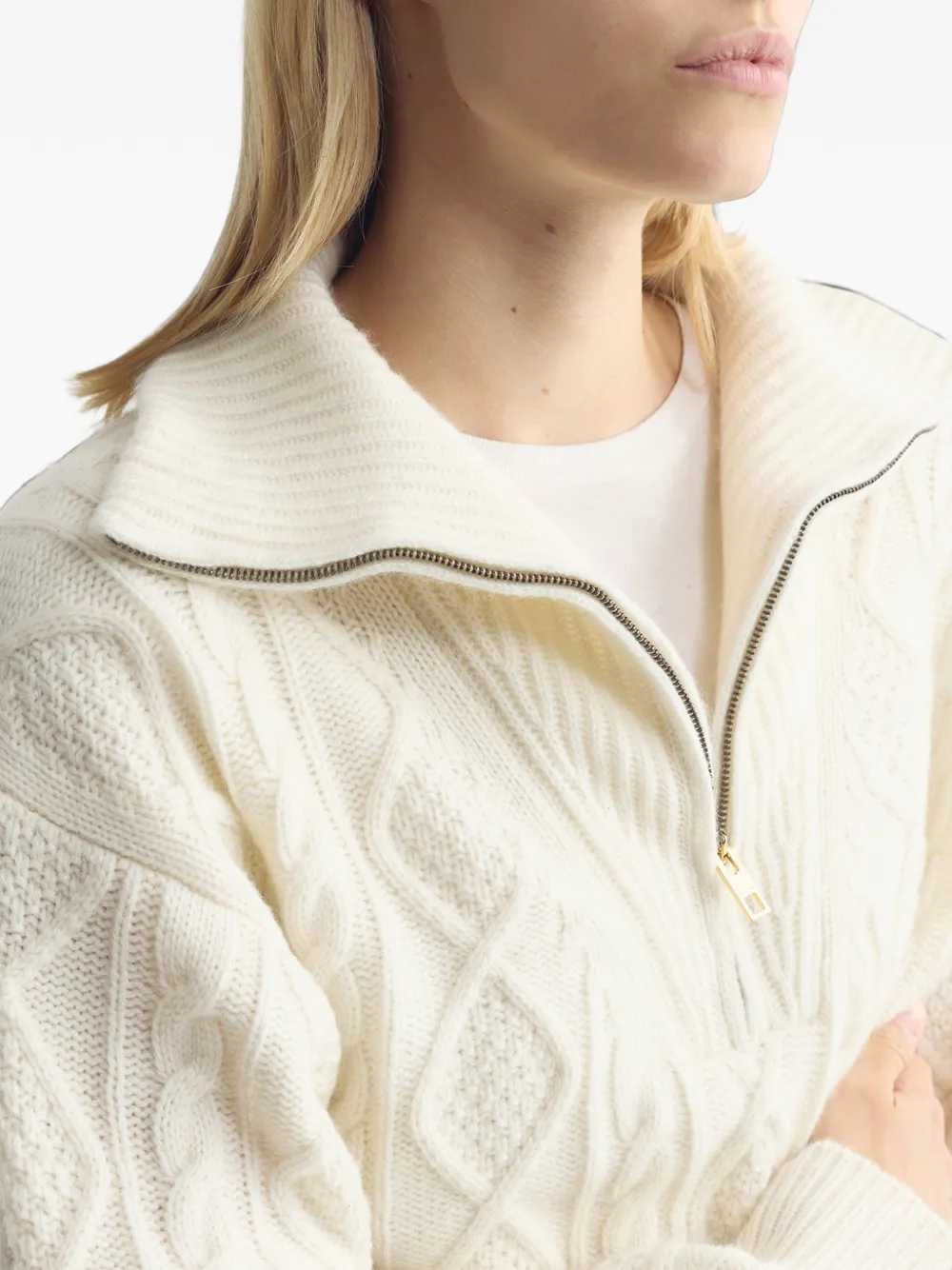 Nili Lotan Jori cable-knit sweater Beige