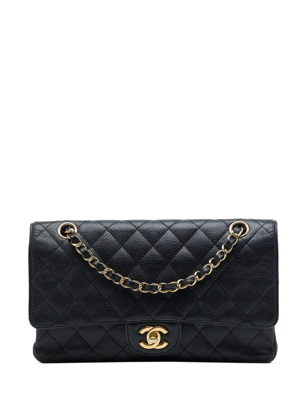 CHANEL Pre-Owned 2009-2010 Medium Classic Caviar Double Flap shoulder bag - Black