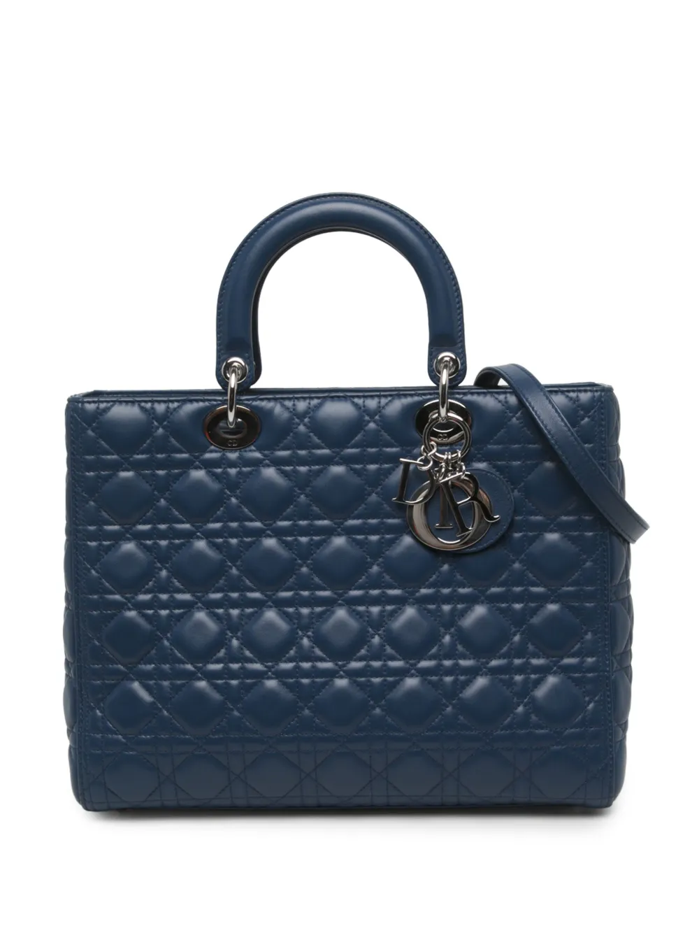 Christian Dior Pre-Owned 2014 Large Lambskin Cannage Lady Dior satchel - Blau