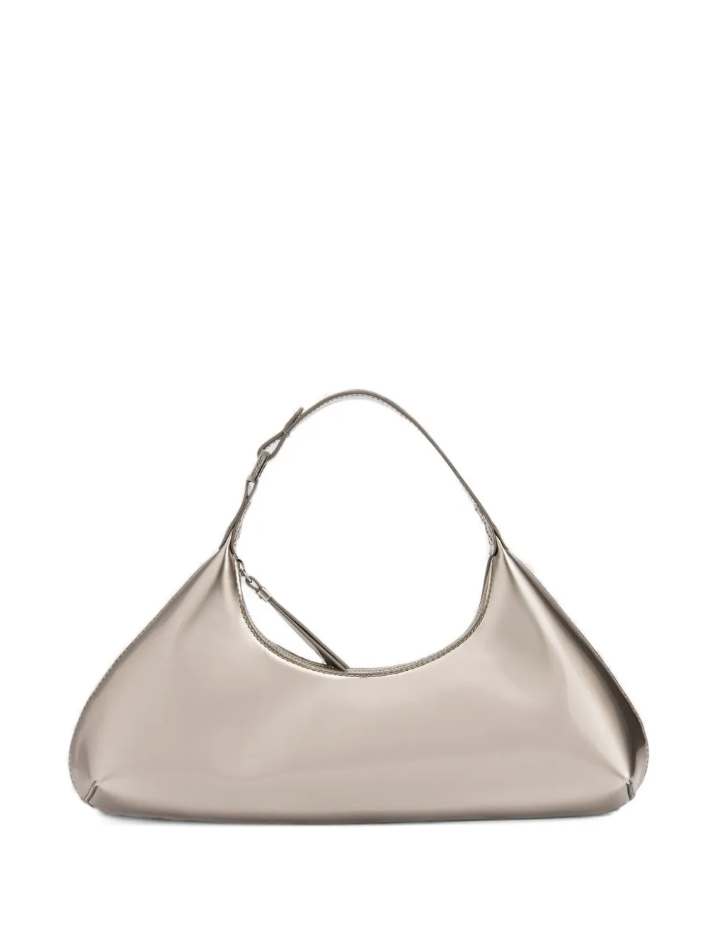 BY FAR Amberette metallic leather shoulder bag Zilver