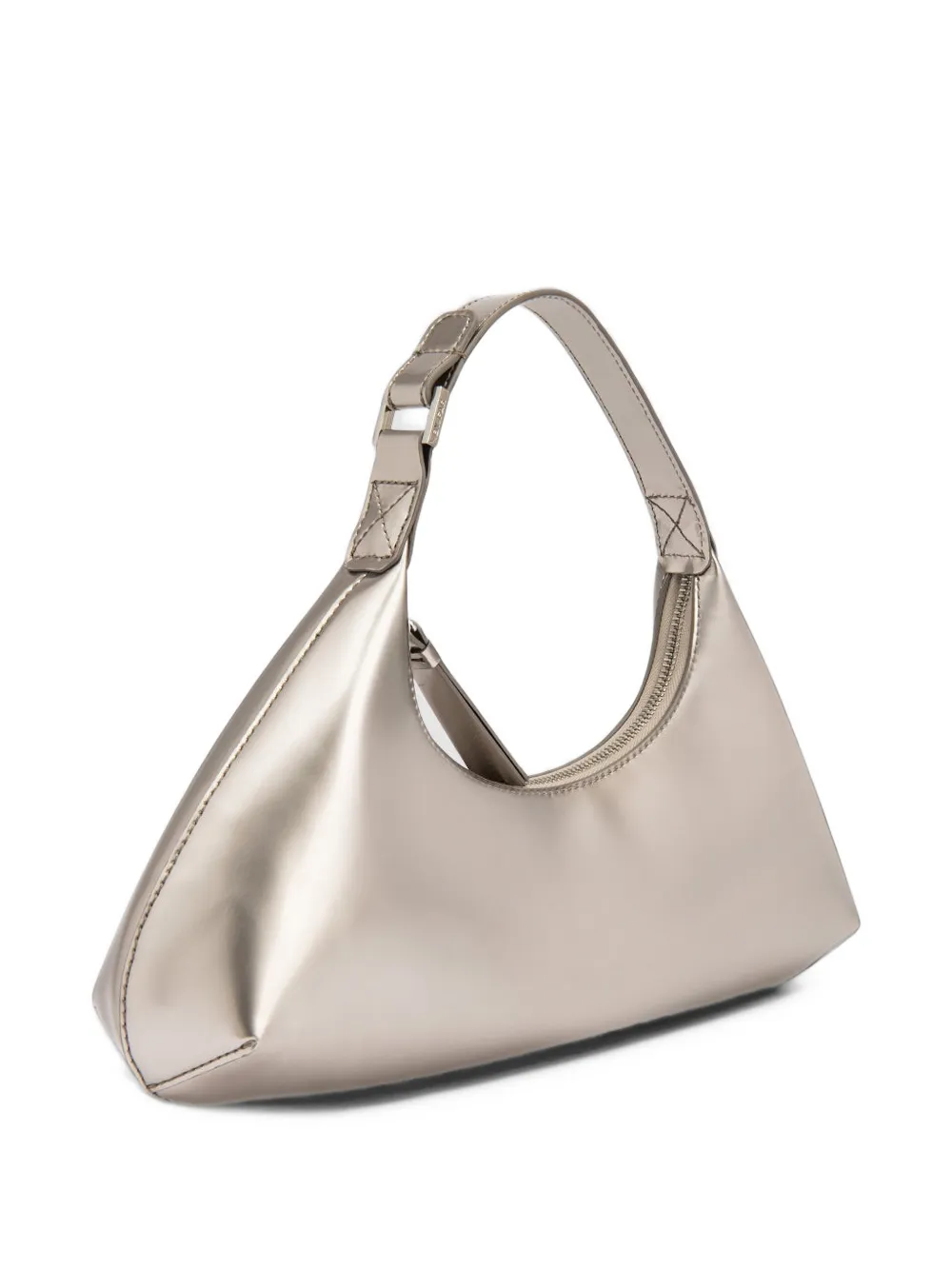 BY FAR Amberette metallic leather shoulder bag Zilver