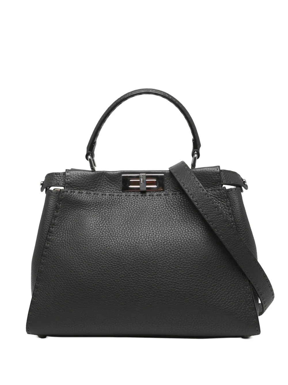Fendi Pre-Owned 2000-2010 Medium Leather Selleria Peekaboo Iconic satchel - Black