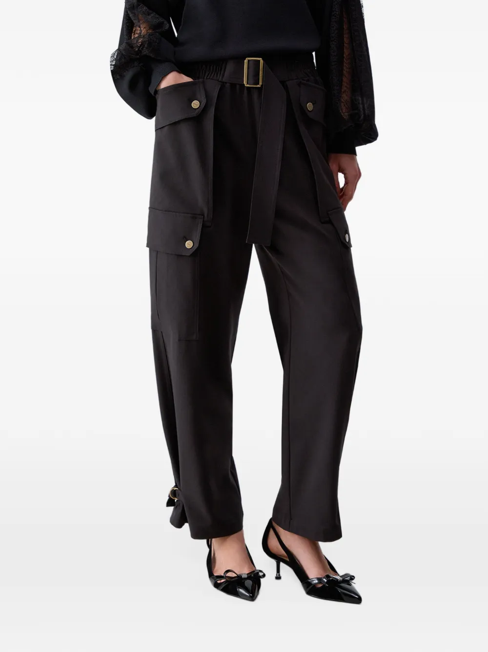 LIU JO cargo trousers in flannel Zwart