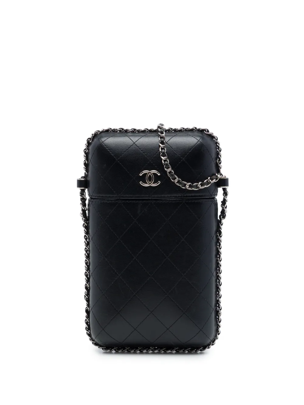CHANEL Pre-Owned 2018 CC Quilted Lambskin Chain Around Phone Holder crossbody bag - Schwarz
