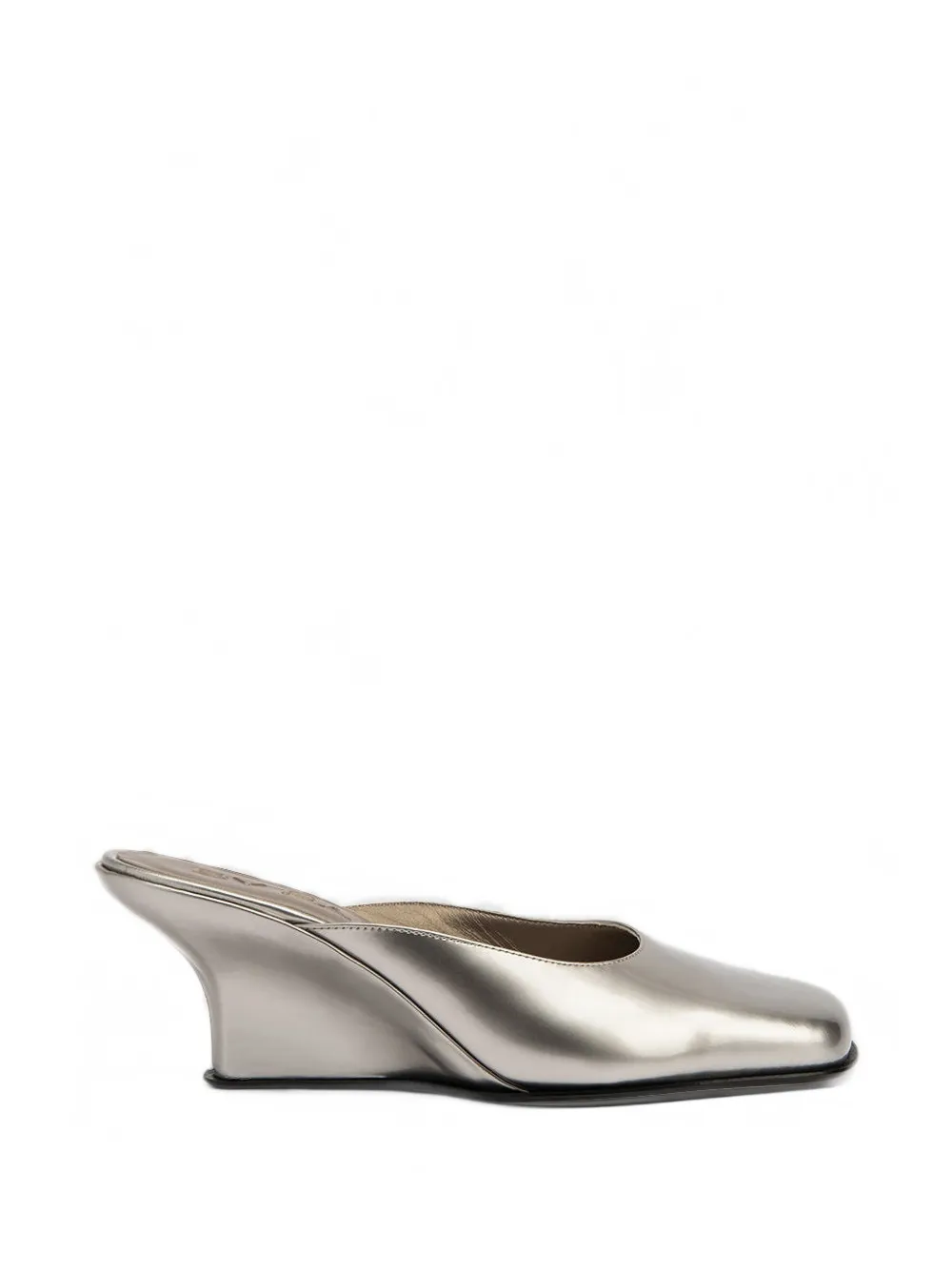 BY FAR Caroo sculpted-wedge mules - Argent BY FAR Caroo sculpted-wedge mules - Argent
