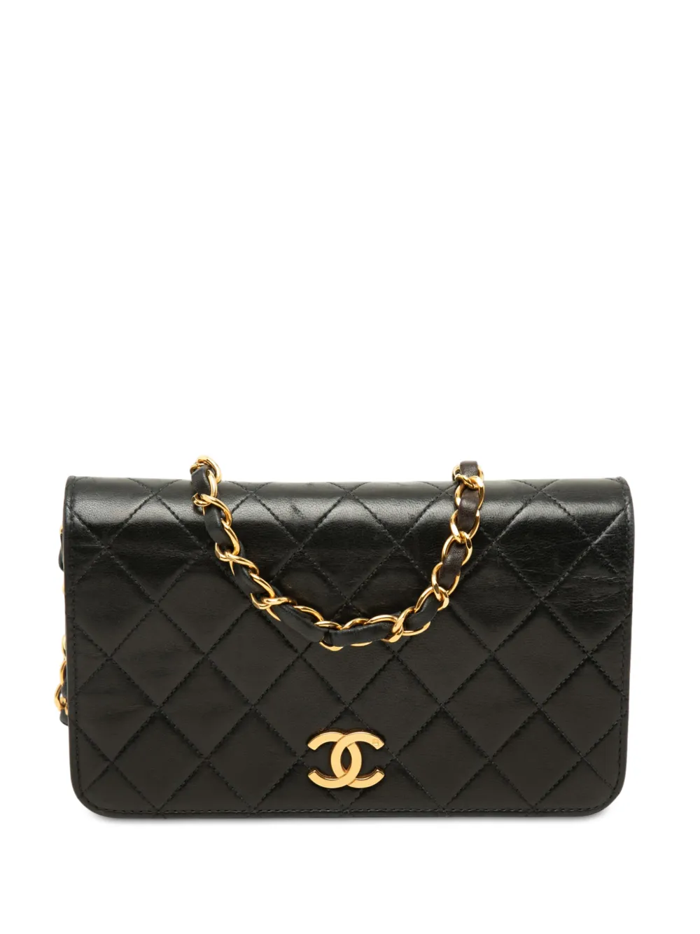 CHANEL Pre-Owned 1997-1999 Mini CC Quilted Lambskin Full Flap crossbody bag - Schwarz