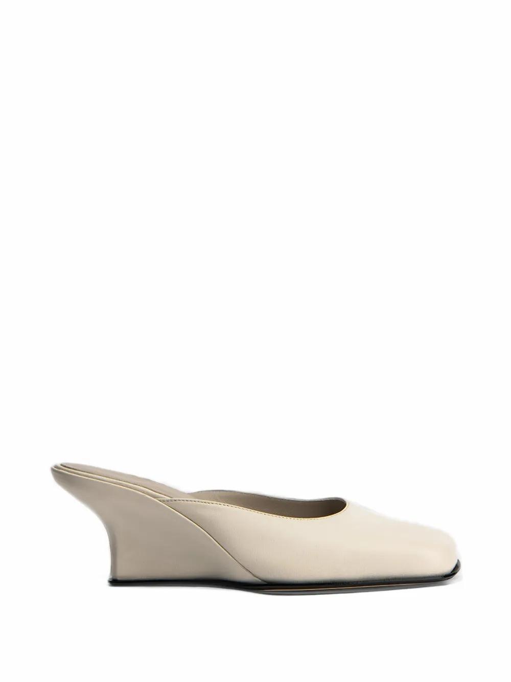 BY FAR Caroo closed-toe wedge mules - Blanc BY FAR Caroo closed-toe wedge mules - Blanc