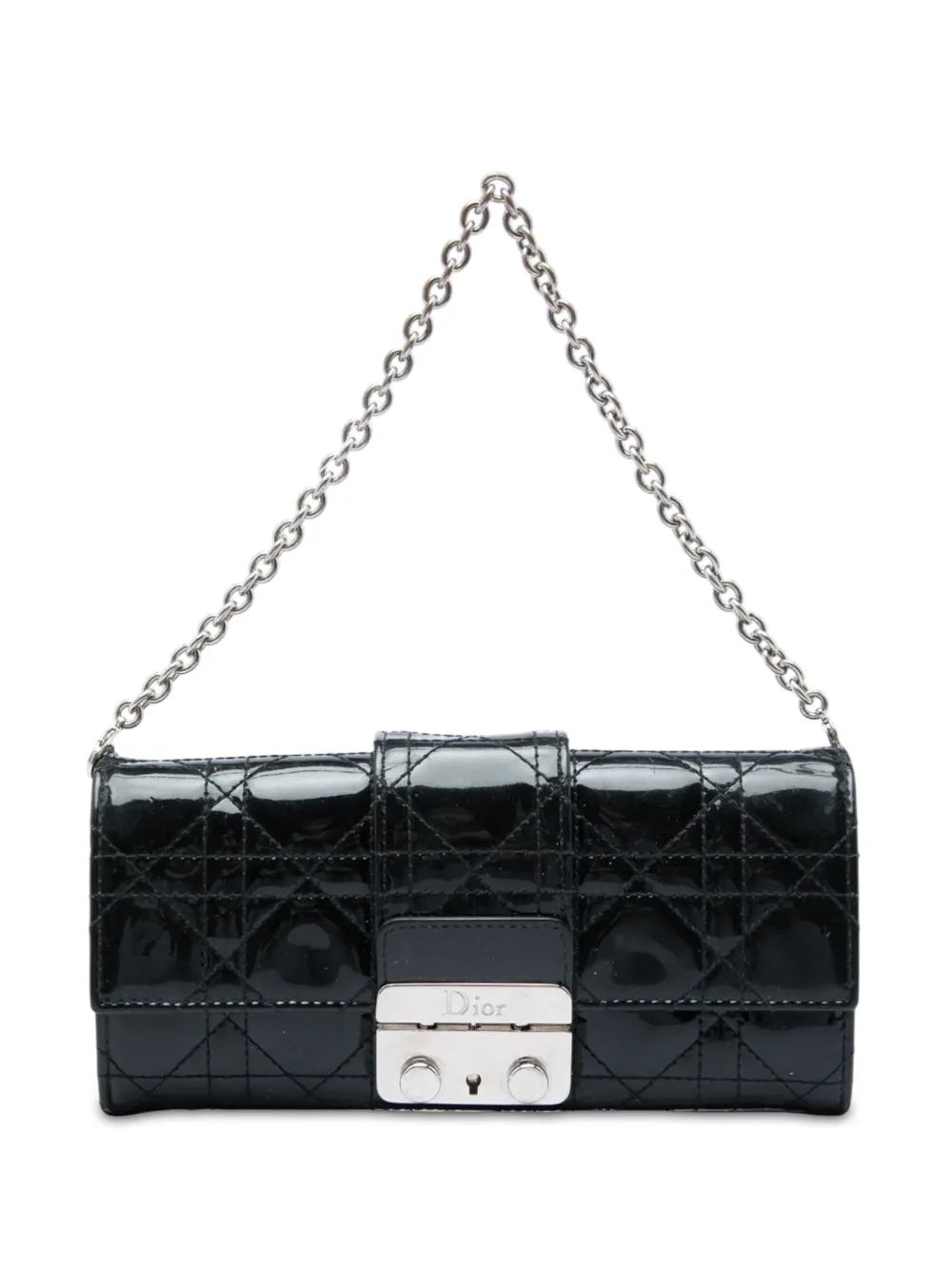 Christian Dior Pre-Owned 2013 Patent Cannage Miss Dior Wallet on Chain handbag - Schwarz