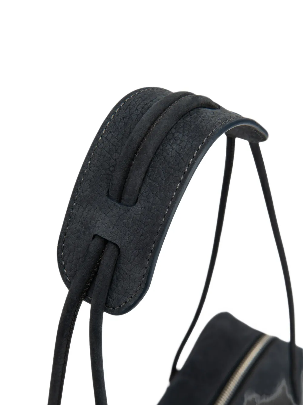 BY FAR Kimberly nubuck east-west bag Zwart