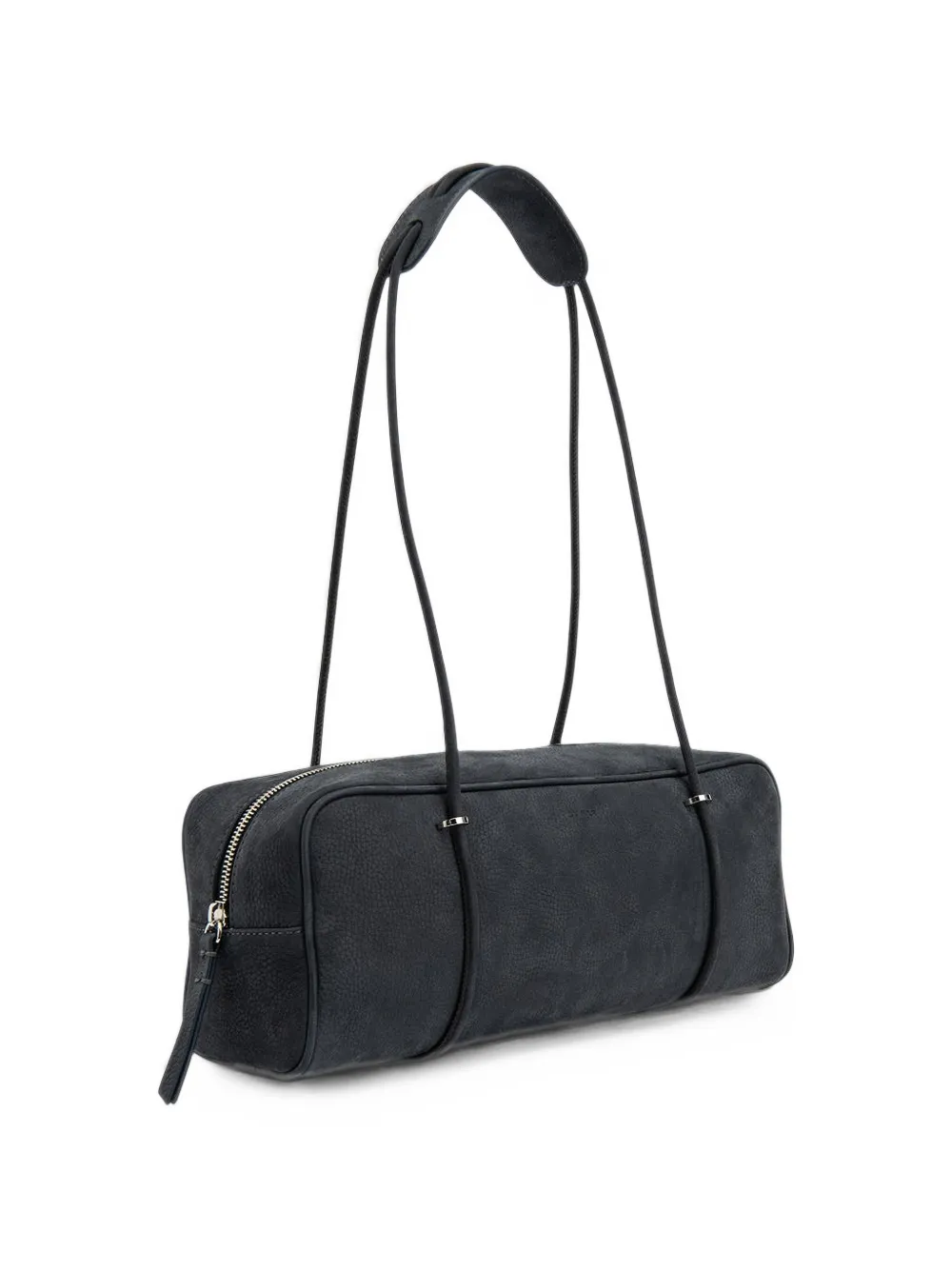 BY FAR Kimberly nubuck east-west bag Zwart