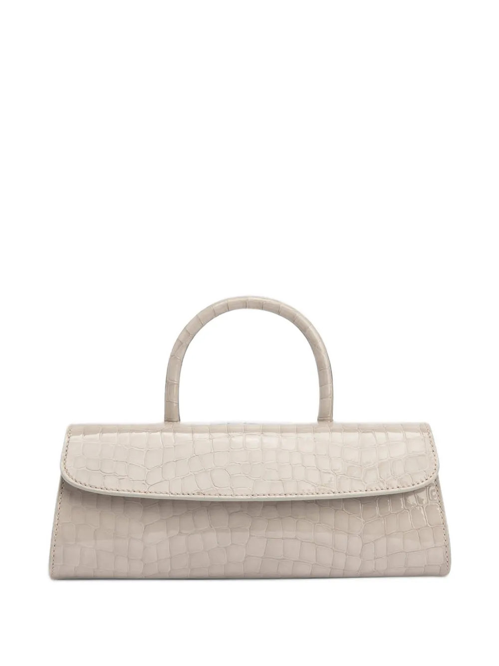 BY FAR Mini Longa crocodile-effect tote bag Beige