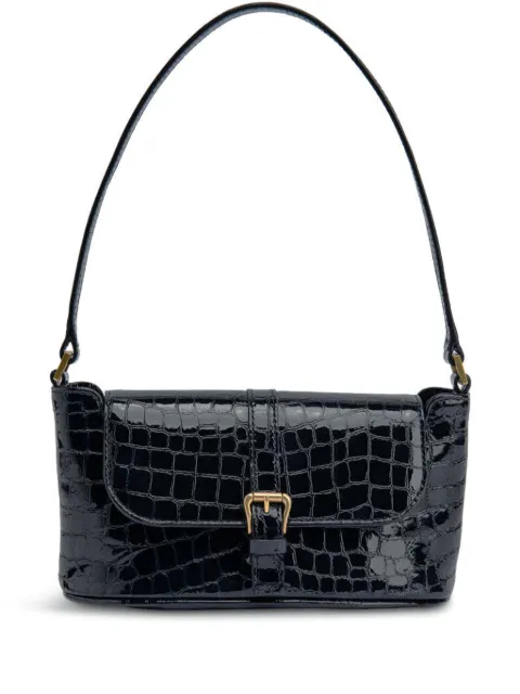 BY FAR Miranda crocodile-embossed east-west bag