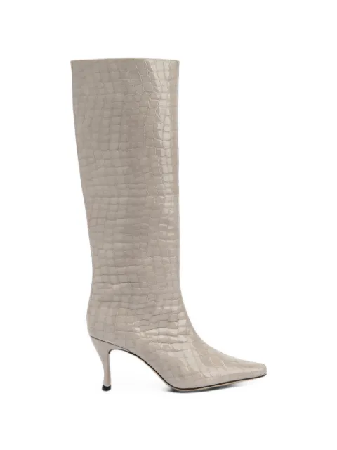BY FAR Stevie 42 crocodile-embossed boots