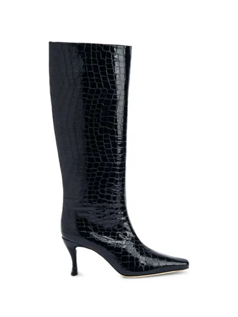 BY FAR Stevie 42 crocodile-embossed leather boots