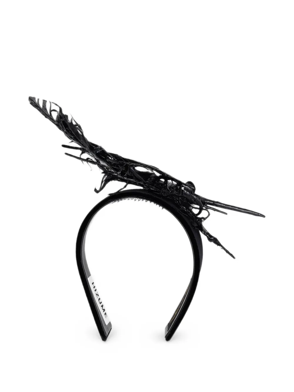Comme Des Garçons x Hizume feather-embellished sculptural headband - Nero