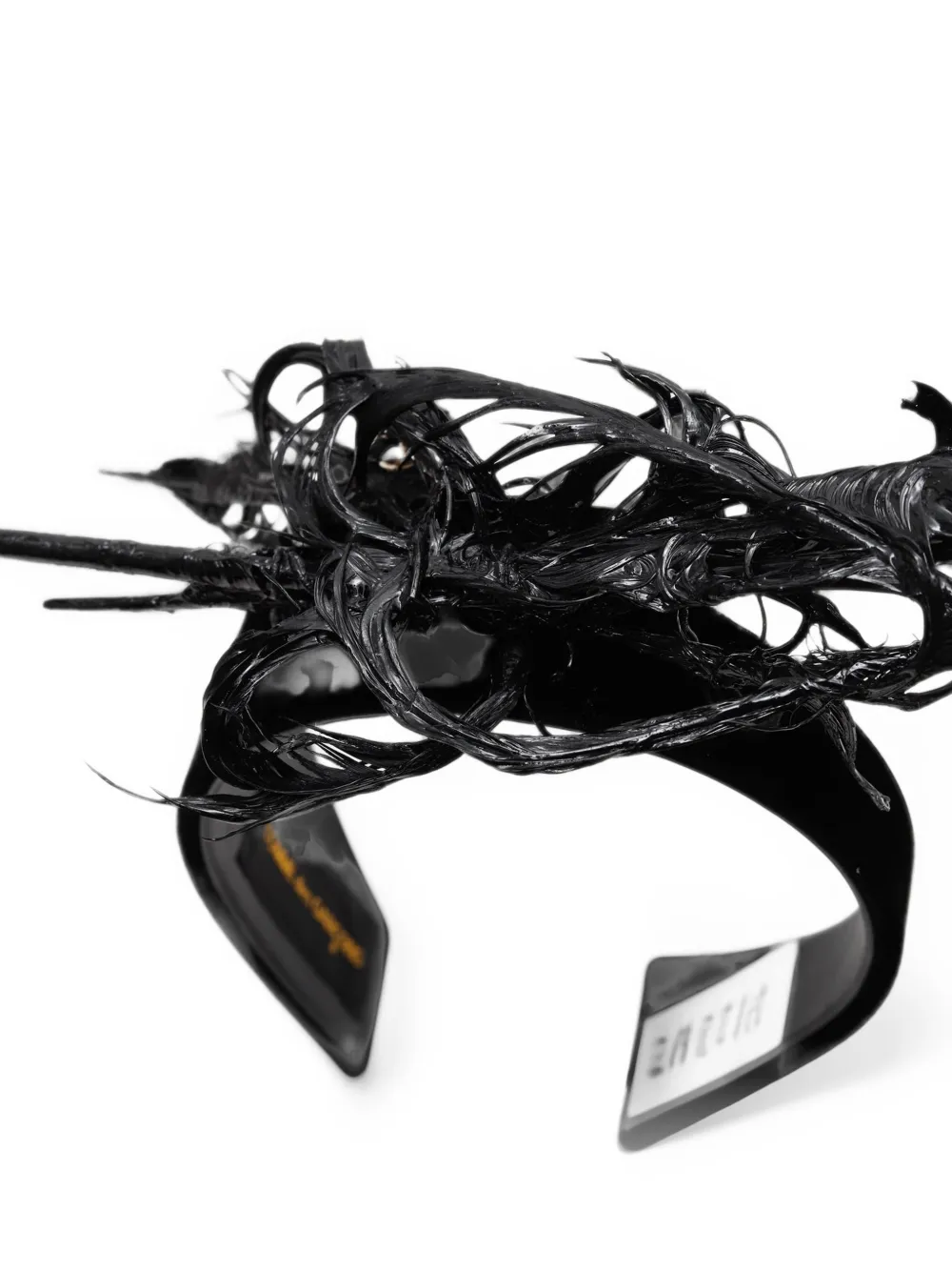 Comme Des Garçons x Hizume feather-embellished sculptural headband Zwart