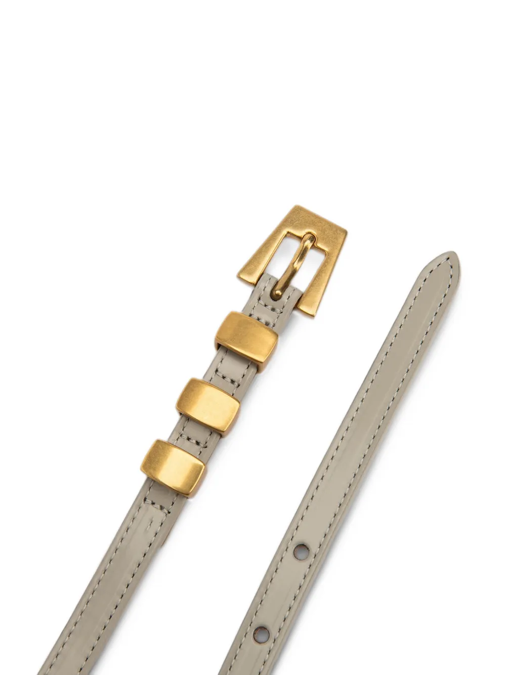 BY FAR Vic semi-patent belt Grijs