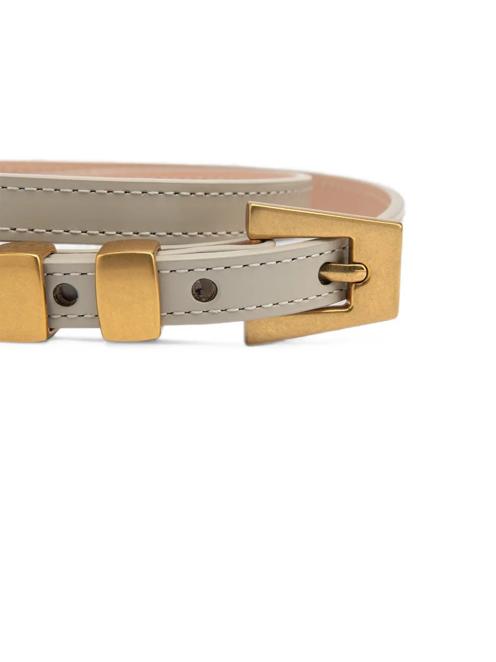BY FAR Vic semi-patent belt Grijs
