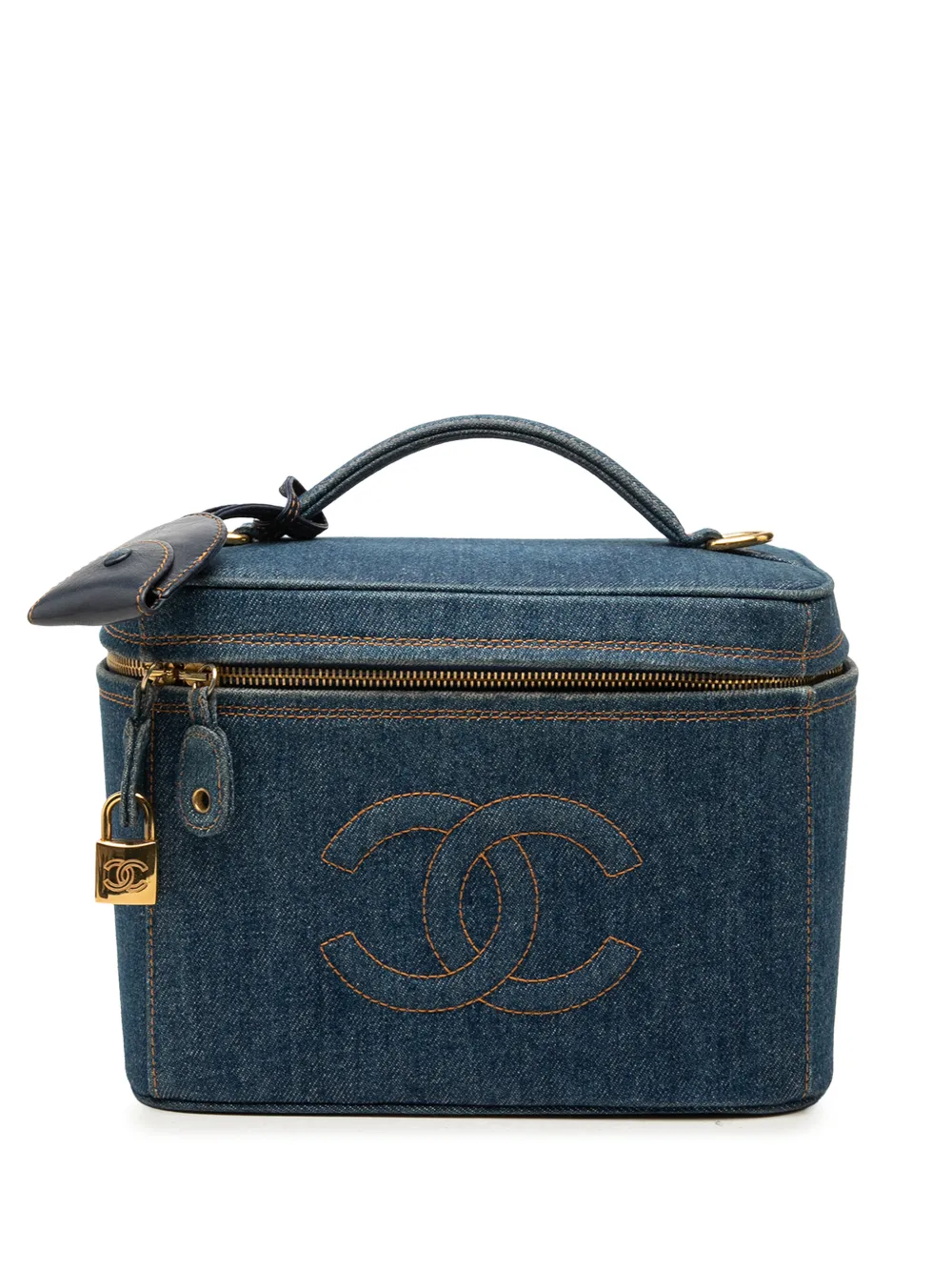 CHANEL Pre-Owned 1996-1997 CC Denim Vanity Bag satchel - Blau