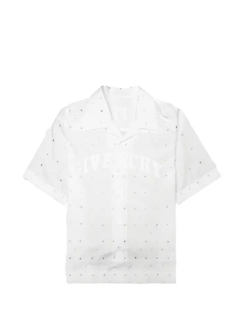Givenchy rhinestone-embellished logo-print shirt