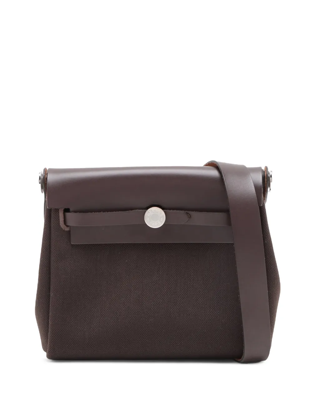 Hermès Pre-Owned 2024 Military Toile and Vache Hunter Herbag Zip 20 crossbody bag - Braun
