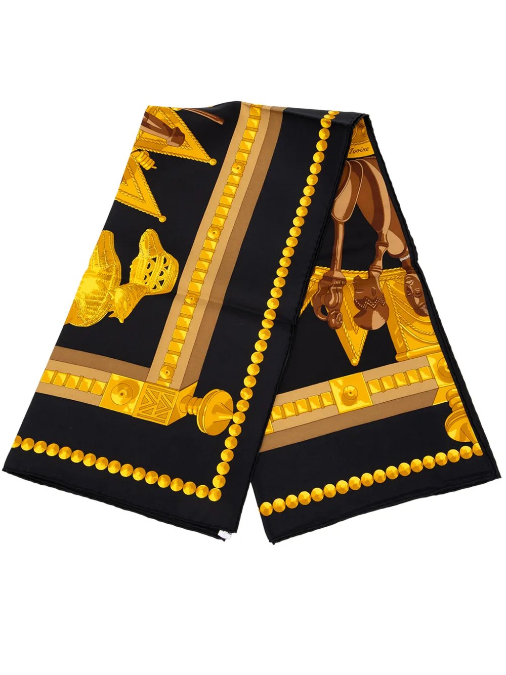 Hermès Pre-Owned 1980-2000 Cuillers d Afrique Silk Scarf 90 scarves - Schwarz