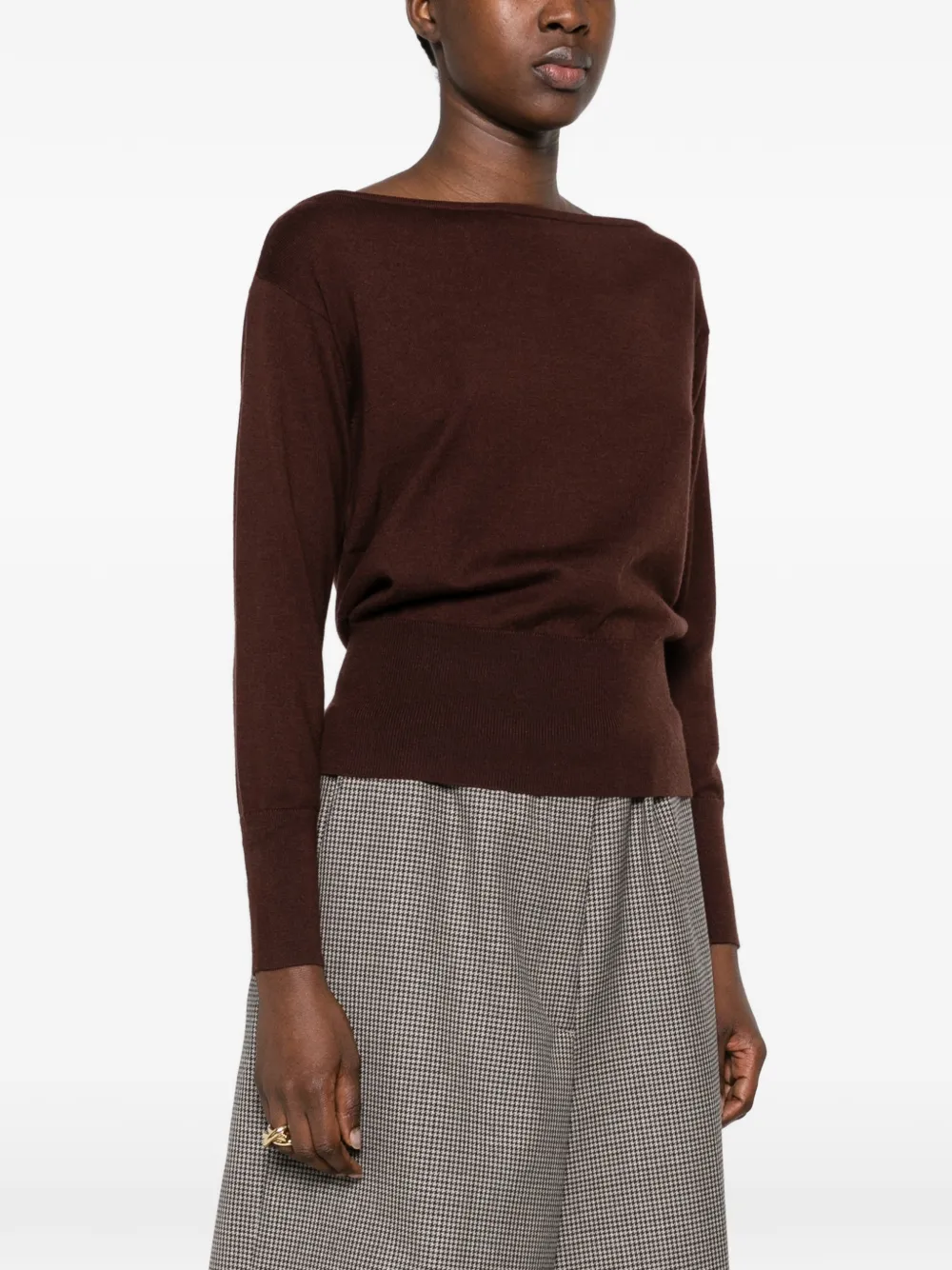 Calvin Klein boat-neck sweater Bruin
