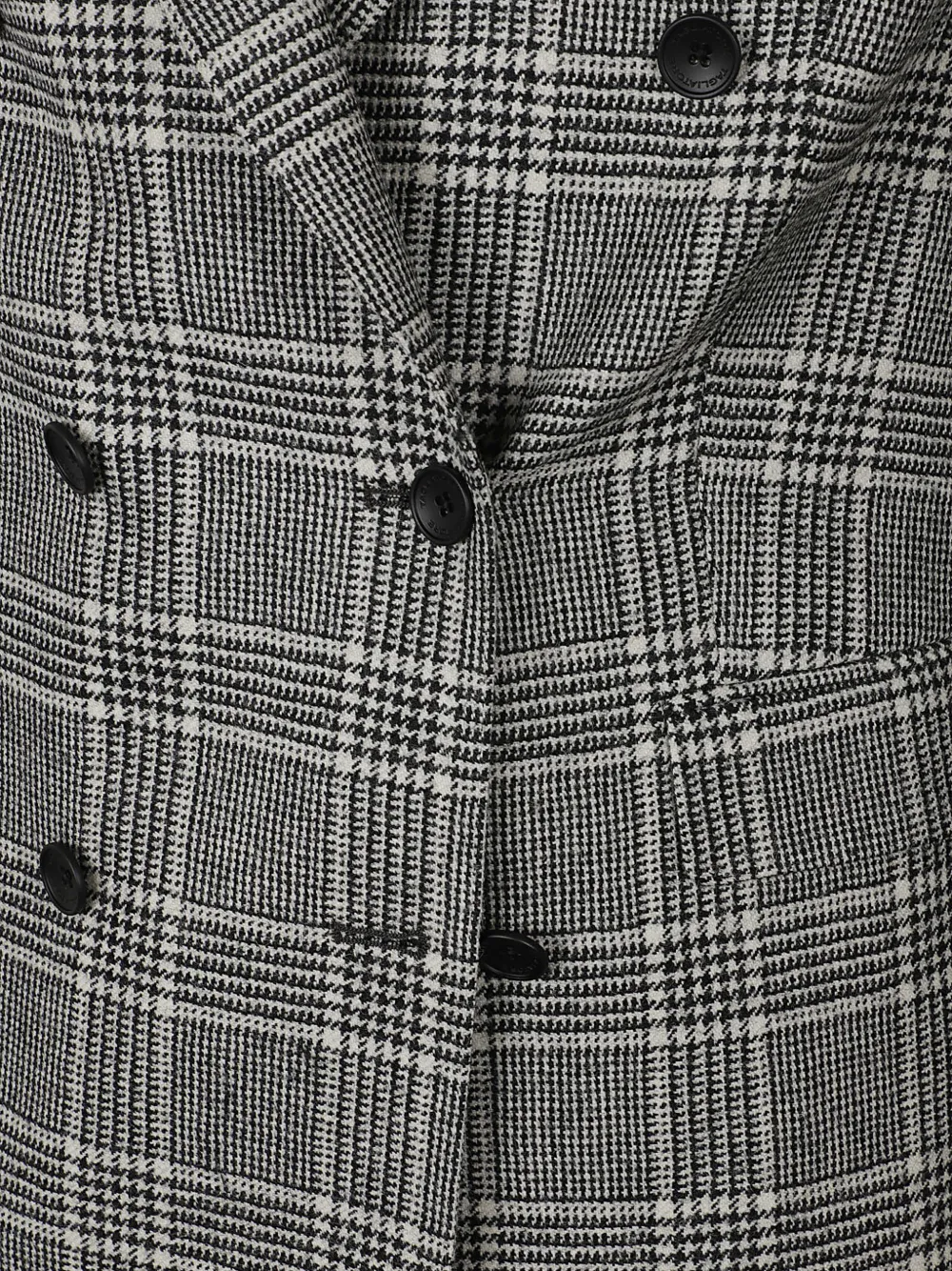 Tagliatore Prince of Wales check double-breasted coat Zwart