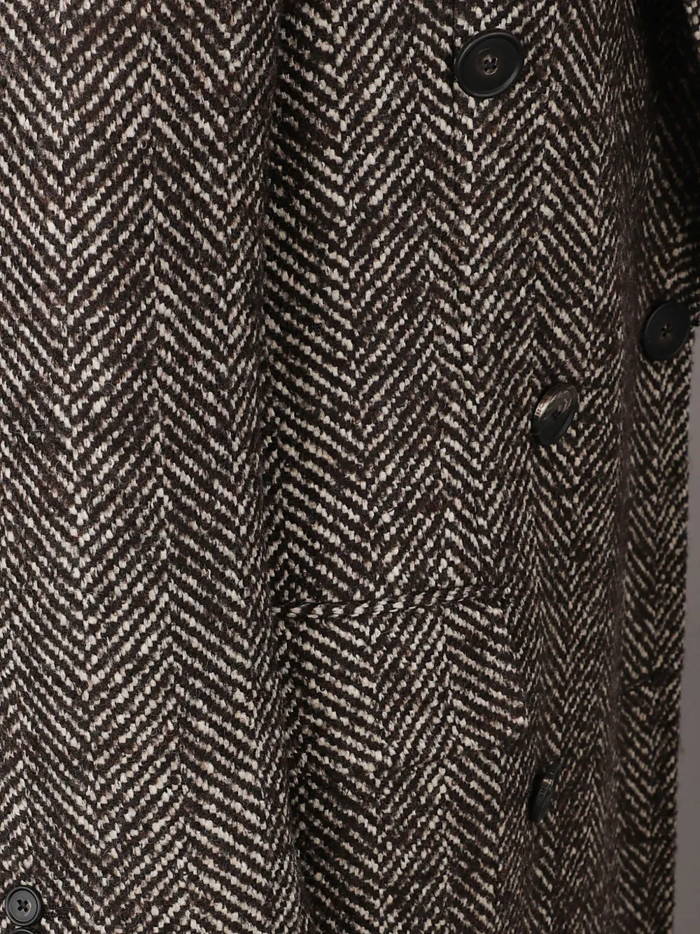 Tagliatore herringbone-pattern double-breasted coat Bruin