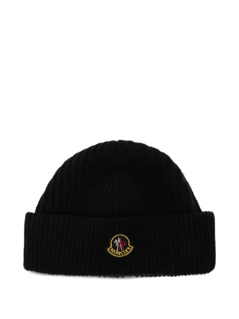 Moncler gorro tejido con parche del logo