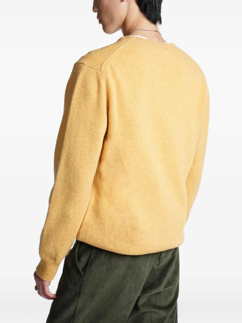 Baracuta embroidered-logo sweater Geel