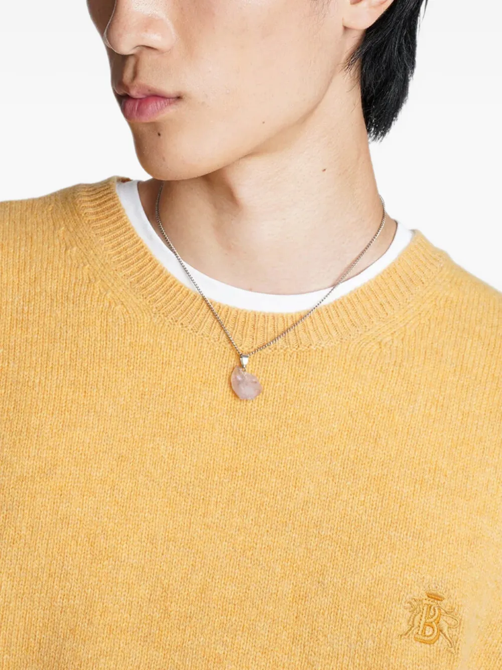 Baracuta embroidered-logo sweater Geel
