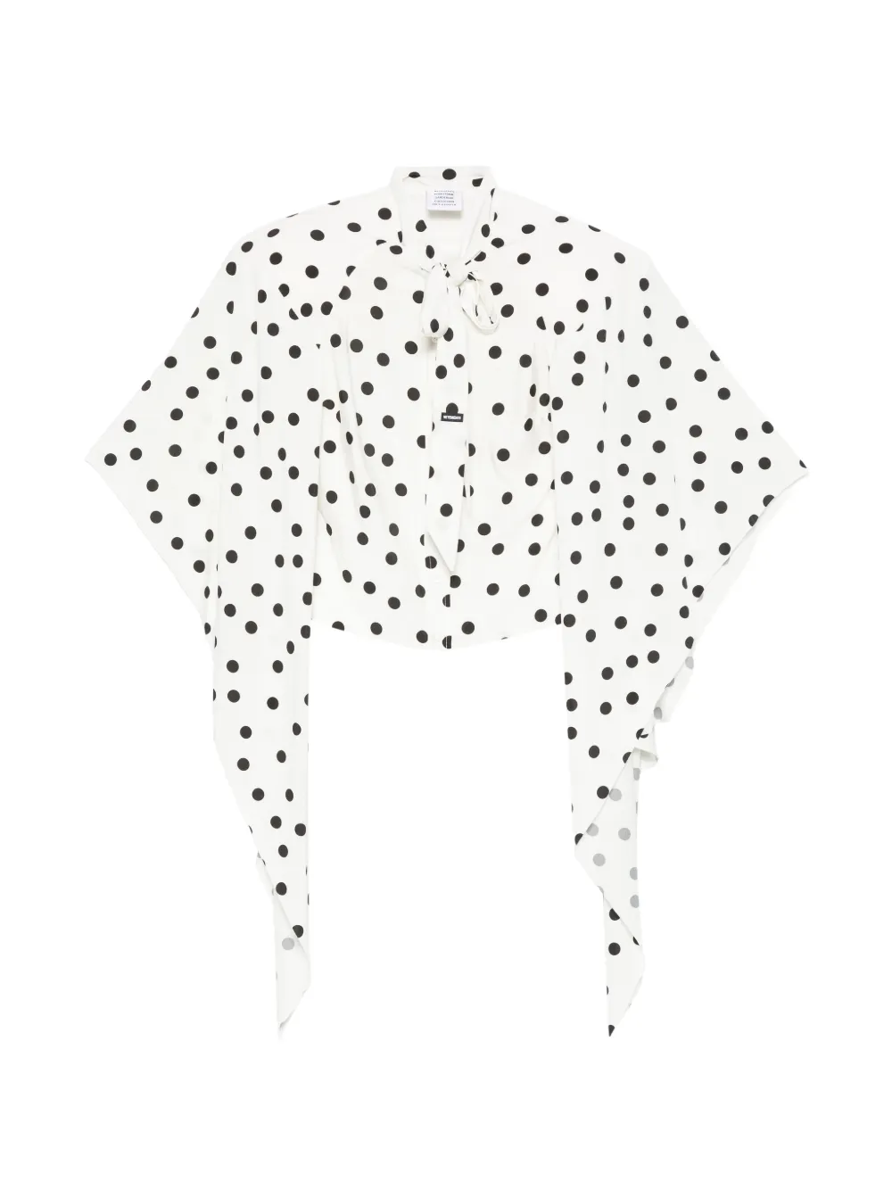 VETEMENTS polka-dot pussy-bow shirt - White