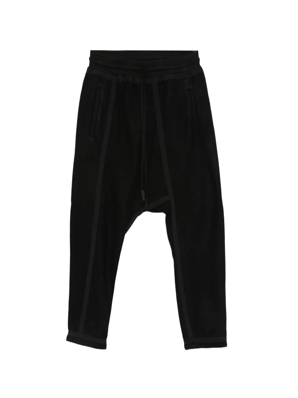 Frei-Mut Pin Rose drop-crotch drawstring track pants - Nero