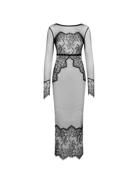 SCANDALE Babydoll lace-panelled maxi dress