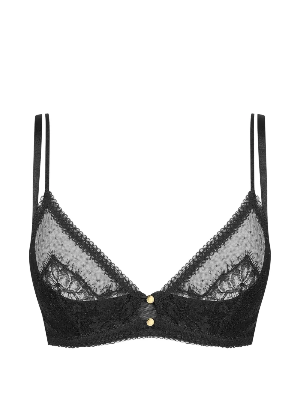 SCANDALE lace-trim bra - Schwarz