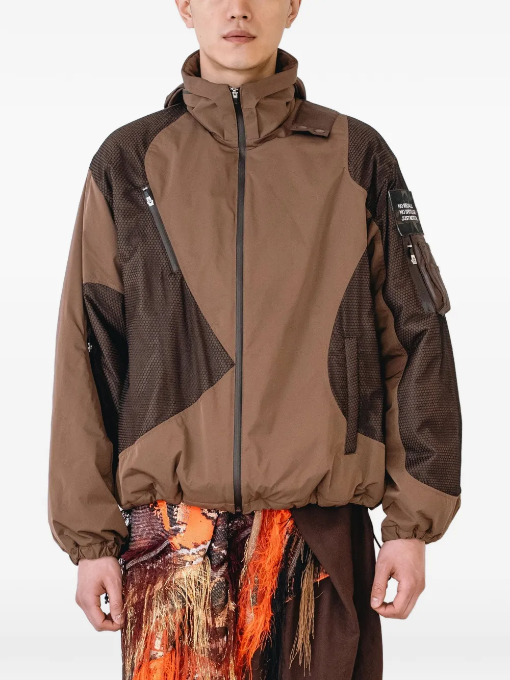 Yoshiokubo Stride Carrier BL panelled jacket - Braun