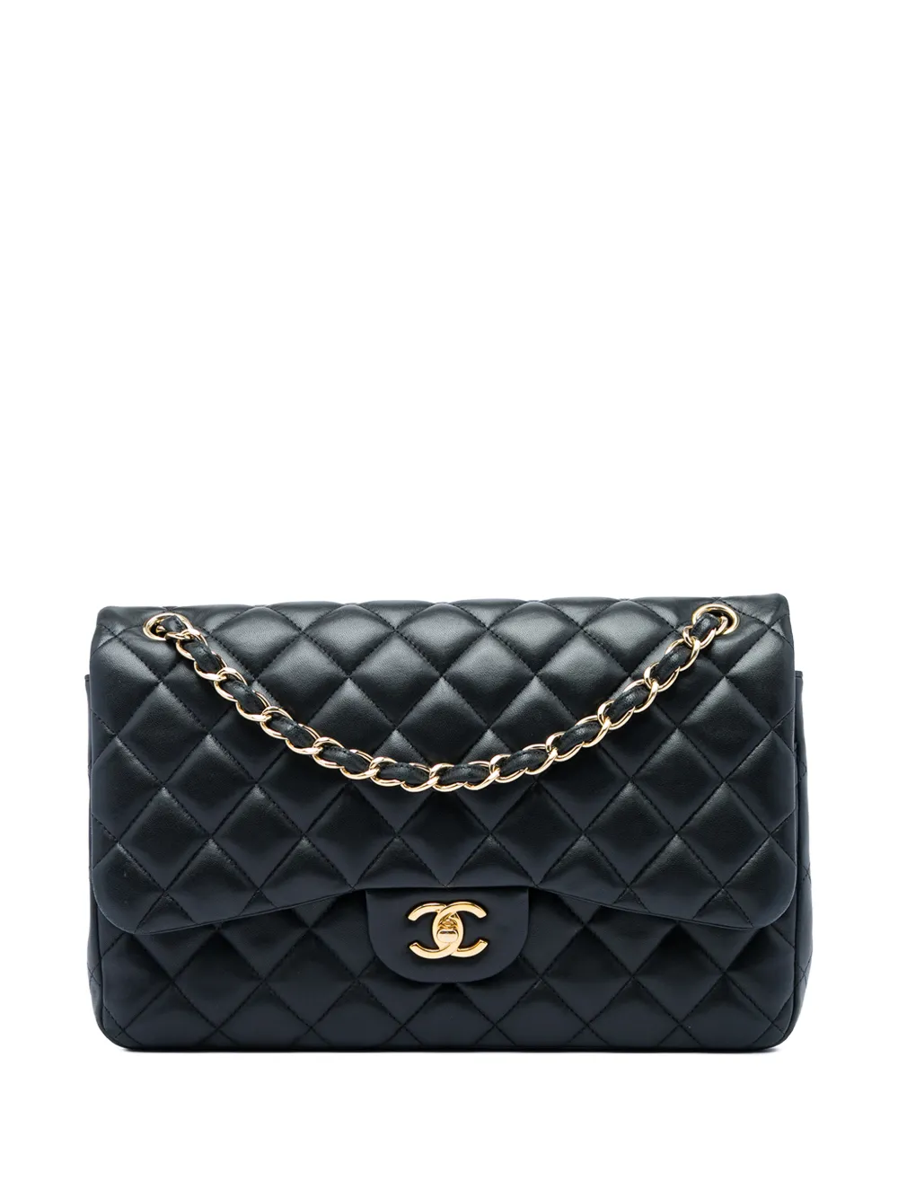 CHANEL Pre-Owned 2014 Jumbo Classic Lambskin Double Flap shoulder bag - Schwarz