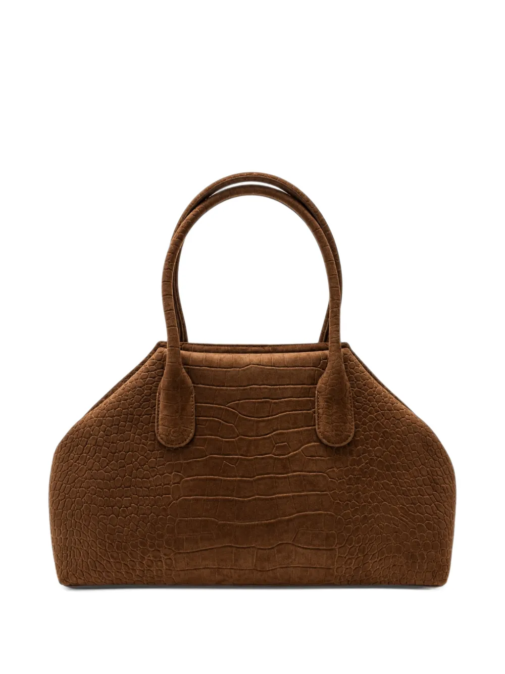 Themoirè medium Talia Trunk croc-effect tote bag Bruin