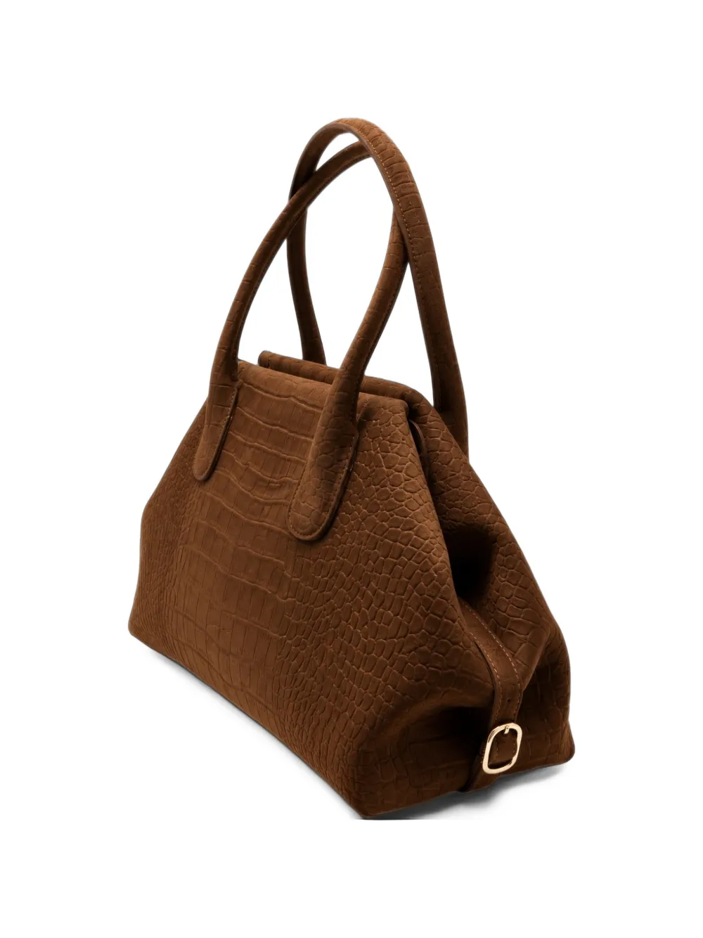 Themoirè medium Talia Trunk croc-effect tote bag Bruin