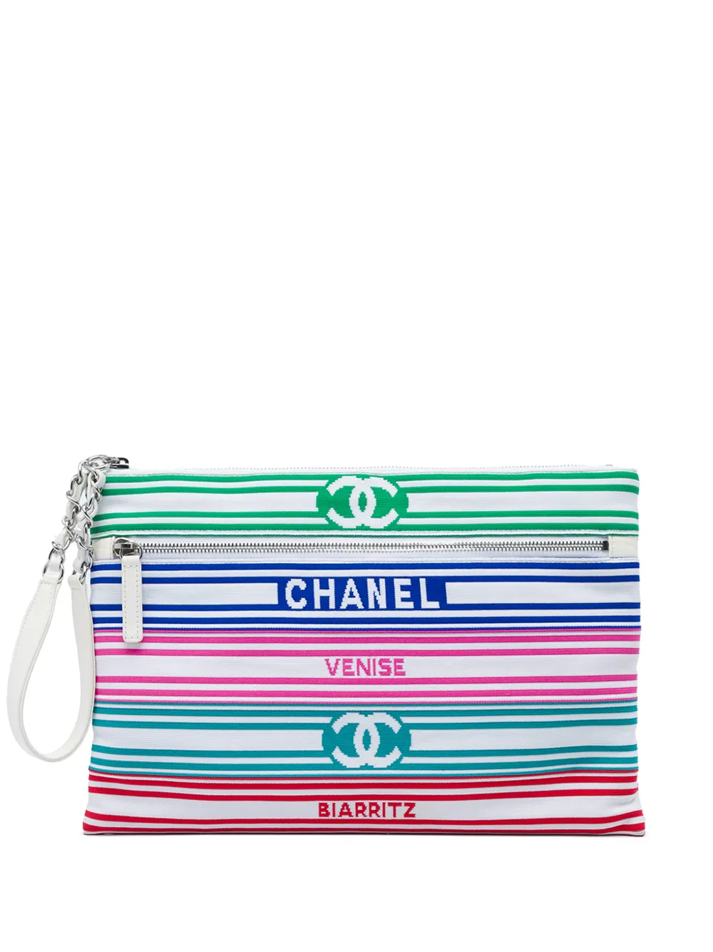 CHANEL Pre-Owned 2019 Venise Biarritz Mixed Fibers clutch bag - Weiß