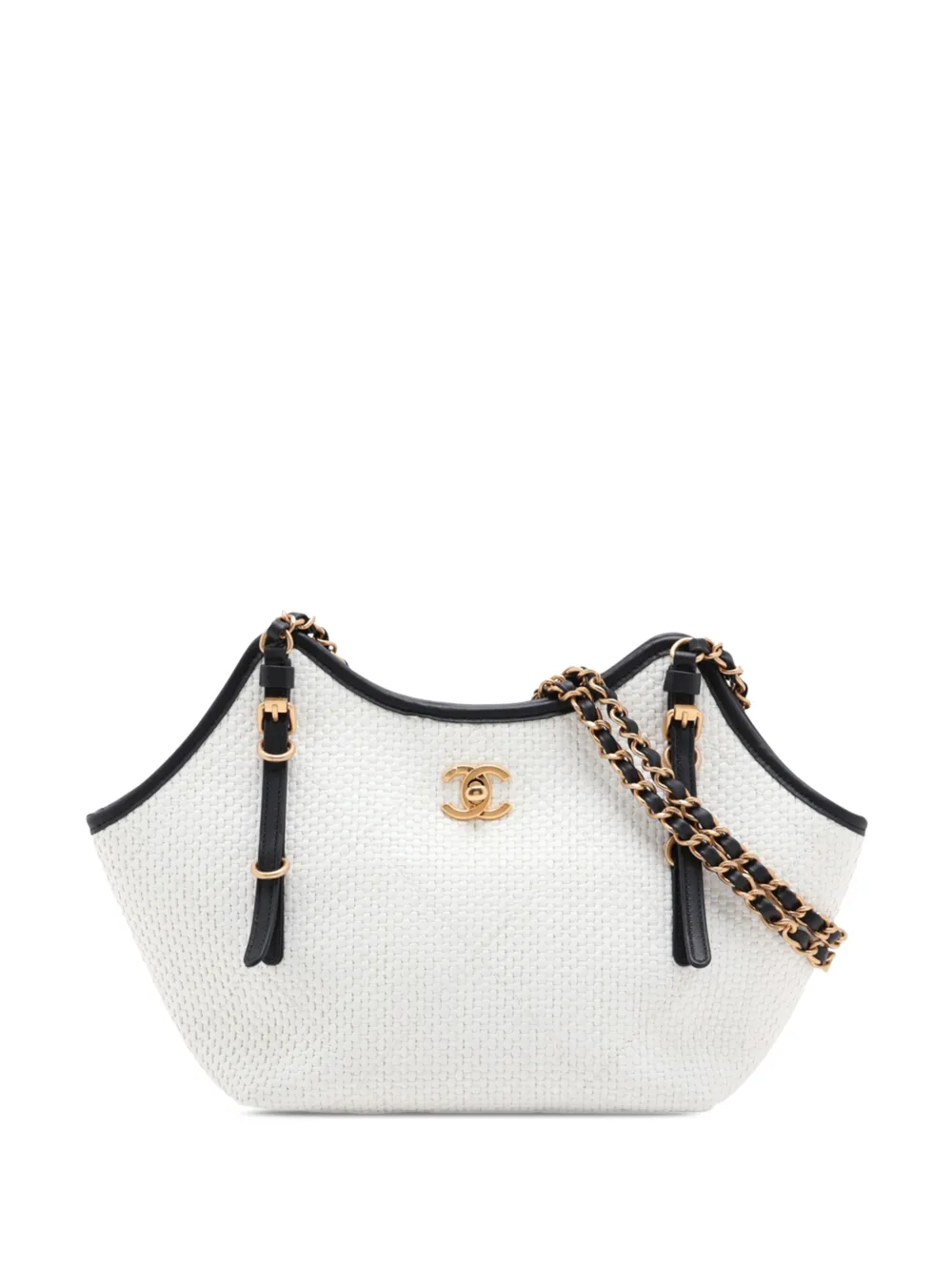 CHANEL Pre-Owned 2021-2026 Small Raffia Shopping Bag tote bag - White
