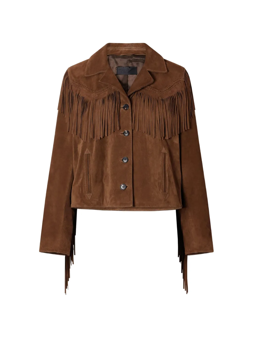 Nili Lotan Eloi fringe-trimmed suede jacket Bruin