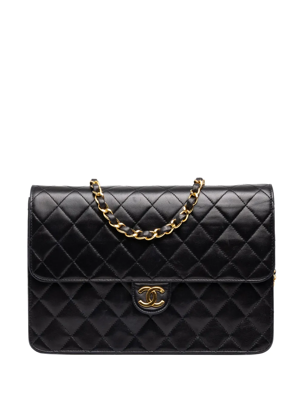 CHANEL Pre-Owned 1997-1999 Medium CC Quilted Lambskin Single Flap shoulder bag - Black