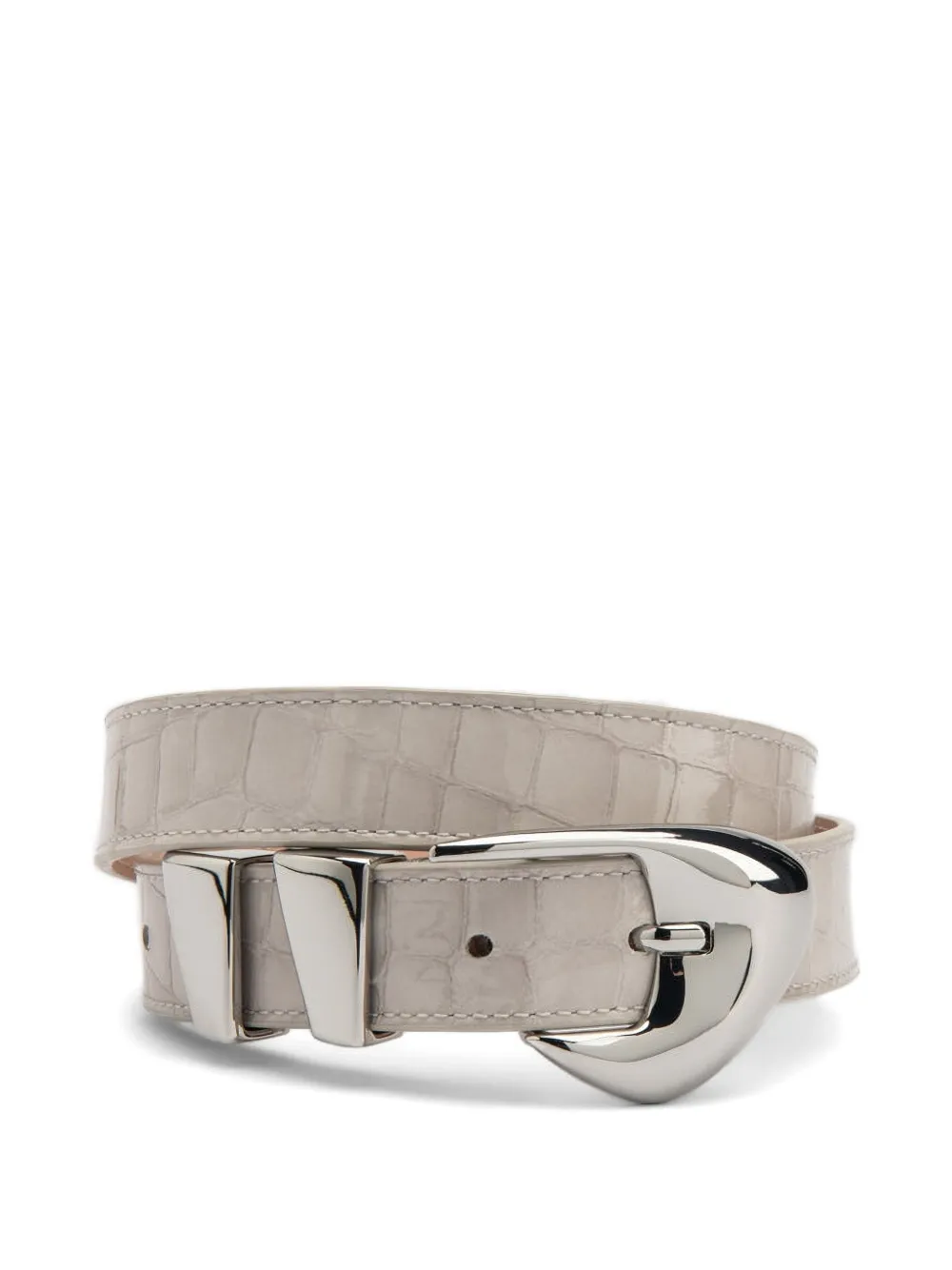 BY FAR Moore riem met krokodillen-reliëf Beige