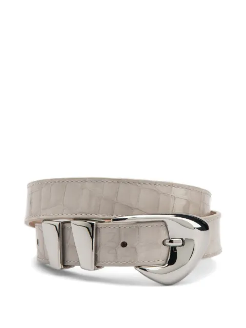BY FAR Moore crocodile-embossed belt