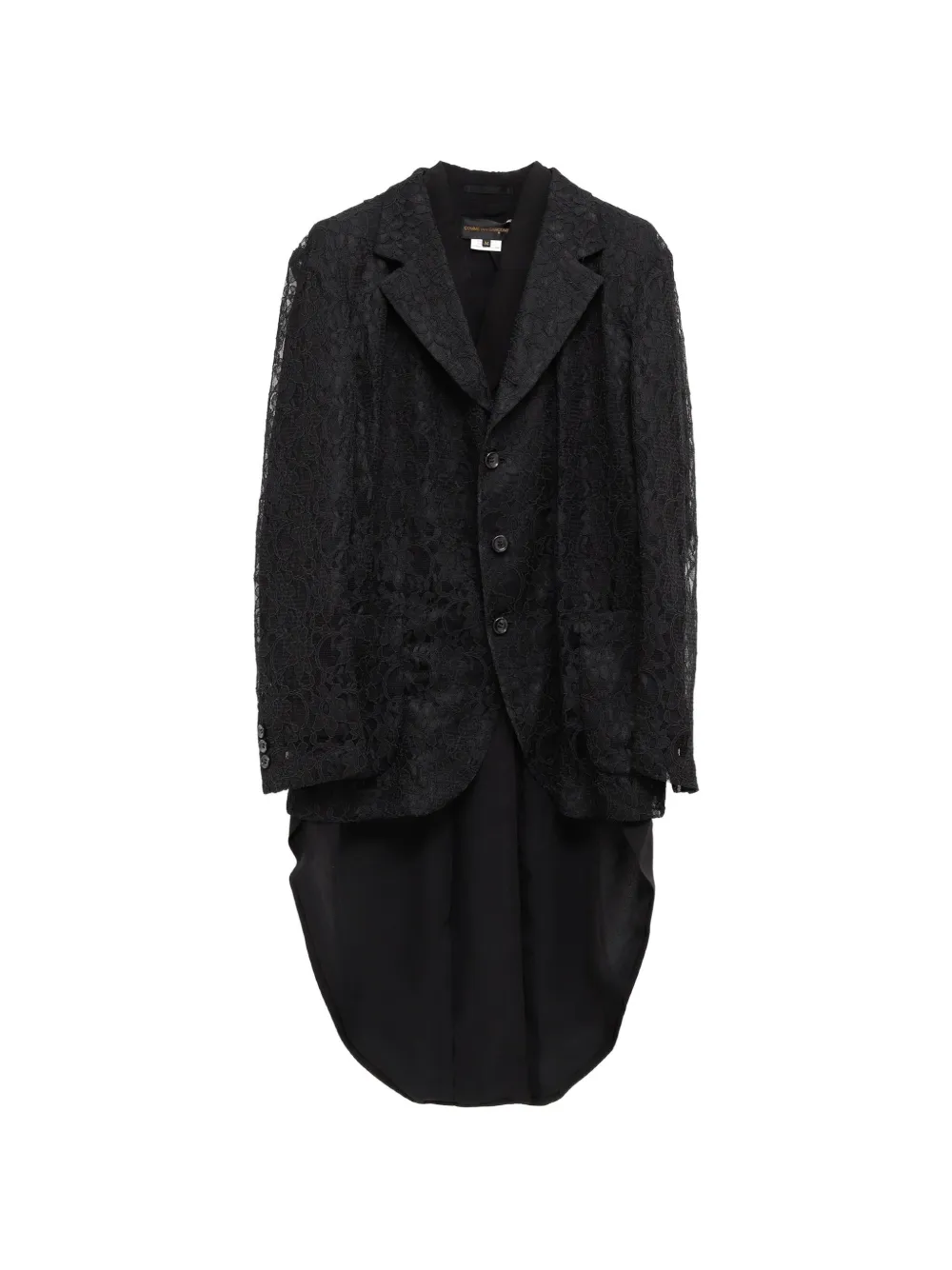 Comme Des Garçons double-layered lace blazer - Schwarz