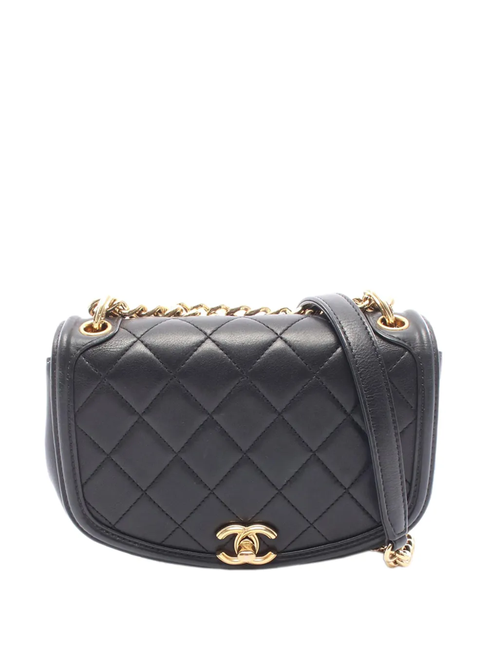 CHANEL Pre-Owned 2019 Small Quilted Calfskin Underline Flap crossbody bag - Black
