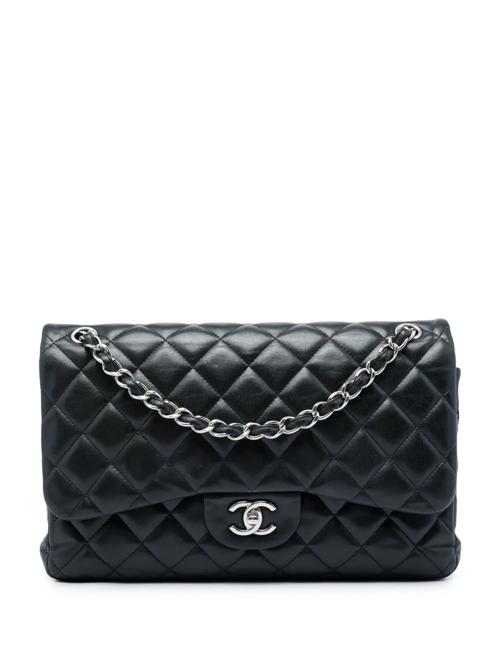 CHANEL Pre-Owned 2011 Jumbo Classic Lambskin Double Flap shoulder bag - Black
